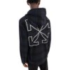 Off-White Herrejakke med rutemønster, helprint, hette og lange ermer