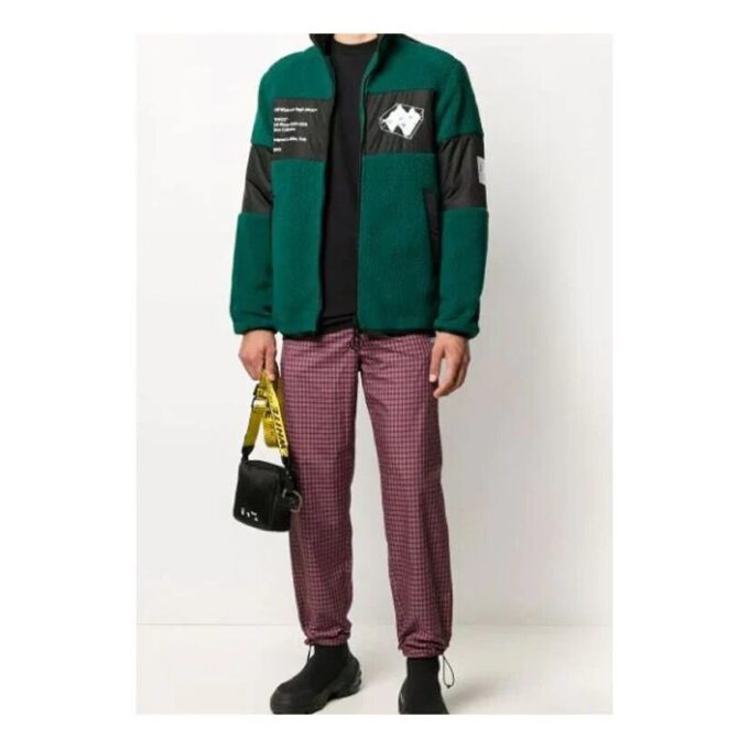 Off-White Herrejakke med trykk, grønn