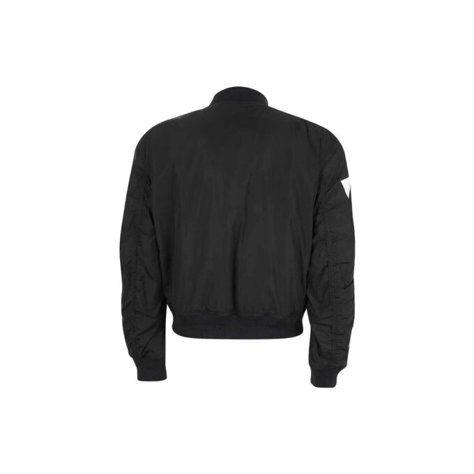 Off-White Herrejakke med trykk og glidelåslomme Svart