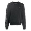 Off-White Herreklassisk stripet logo-trykkgenser Svart