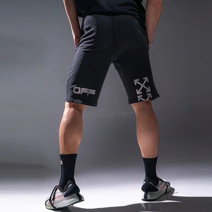 Off-White herreshorts med trykk, svart