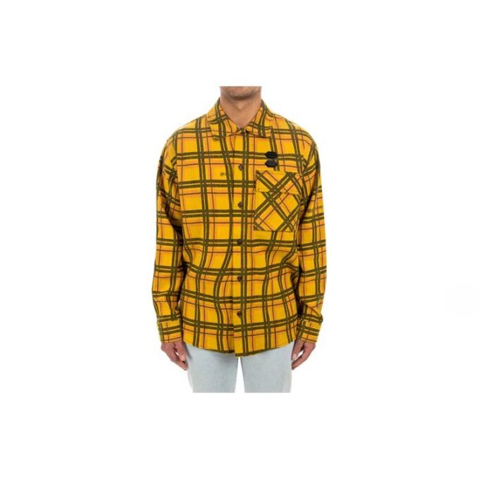 Off-White herreskjorte i rutemønster, gul