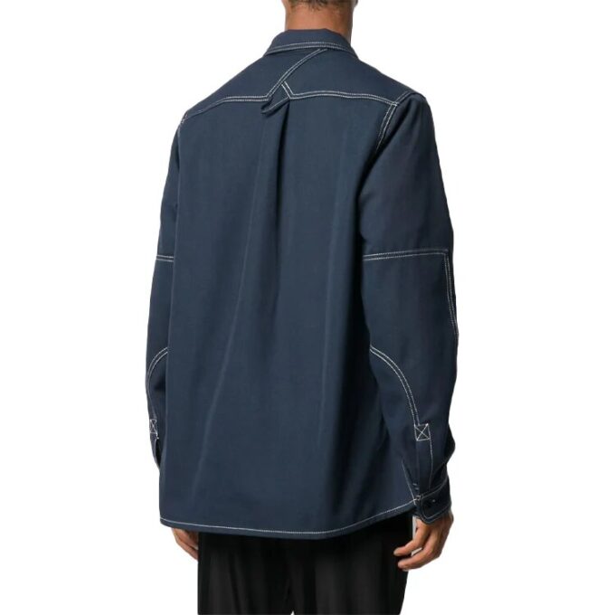 Off-White herreskjorte med detaljer i blått