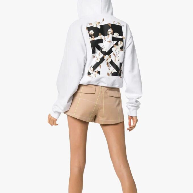 Off-White hvit T-skjorte med løst snitt og alfabet-trykk på ryggen