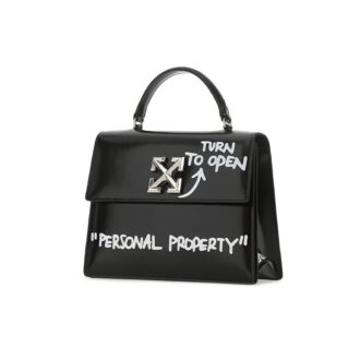 Off-White Jitney 1.4 Arrows Graffiti-trykk skulderveske, svart
