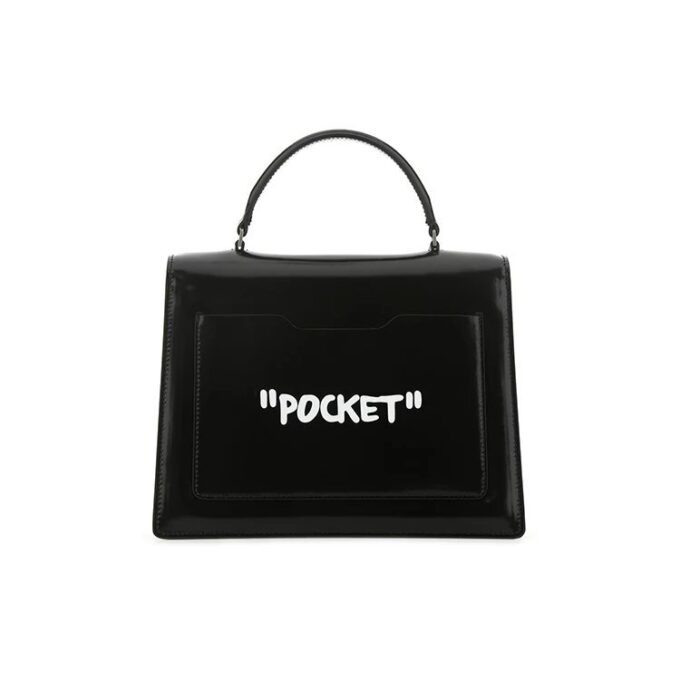 Off-White Jitney 1.4 Arrows Graffiti-trykk skulderveske, svart