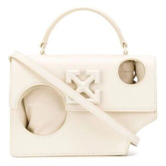 Off-White Jitney 1.4 Tote skulderveske i skinn, beige