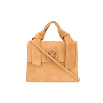 Off-White Jitney suede messenger-veske gul