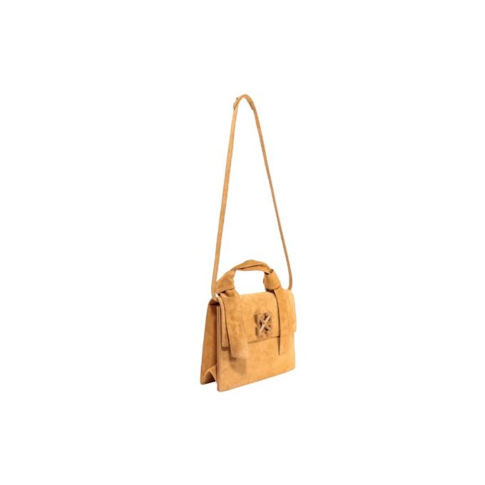 Off-White Jitney suede messenger-veske gul