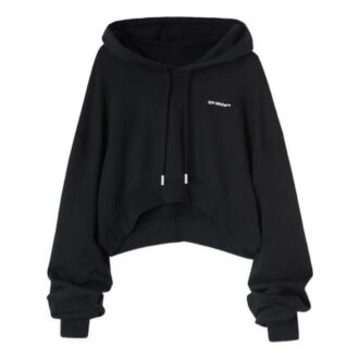 Off-White kort hettegenser med brodert logo «Black»