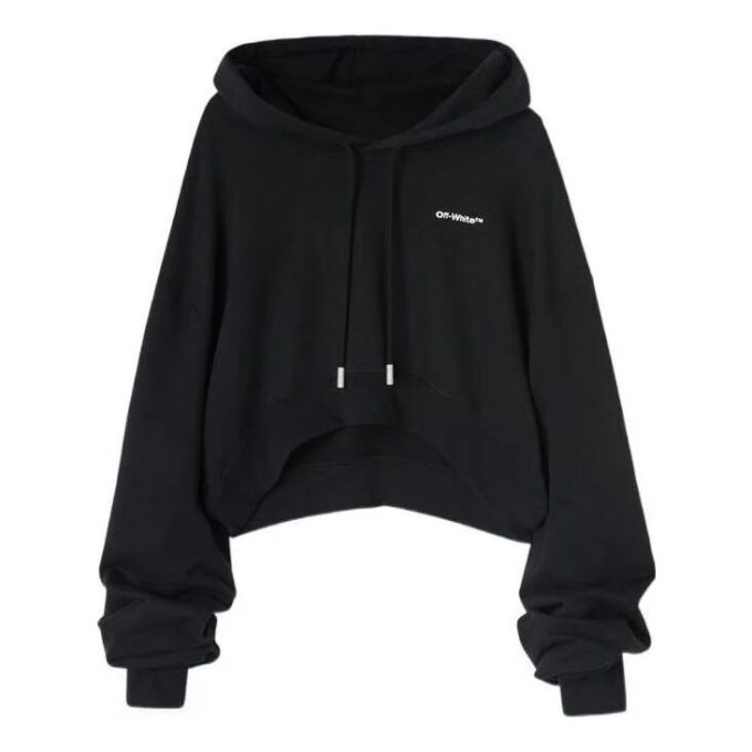 Off-White kort hettegenser med brodert logo «Black»