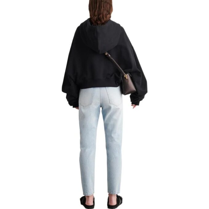 Off-White kort hettegenser med brodert logo «Black»