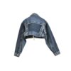 Off-White kort jeansjakke med glidelås, blå