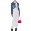 Off-White kort jeansjakke med glidelås, blå