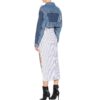 Off-White kort jeansjakke med glidelås, blå