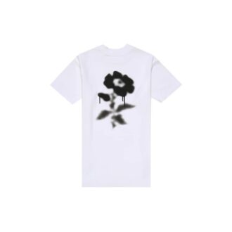 Off-White kortærmet T-skjorte med blomstertrykk på ryggen, hvit