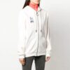 Off-White langermet hettegenser med glidelås, vanlig versjon, kremhvit