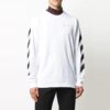 Off-White langermet hvit T-skjorte med trykk for menn