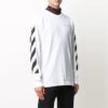 Off-White langermet hvit T-skjorte med trykk for menn