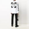 Off-White langermet hvit T-skjorte med trykk for menn