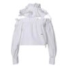 Off-White Langermet kort hvit topp på Shorts