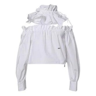 Off-White Langermet kort hvit topp på Shorts