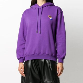 Off-White Leaves Arrow Drawstring Hood lilla hettegenser
