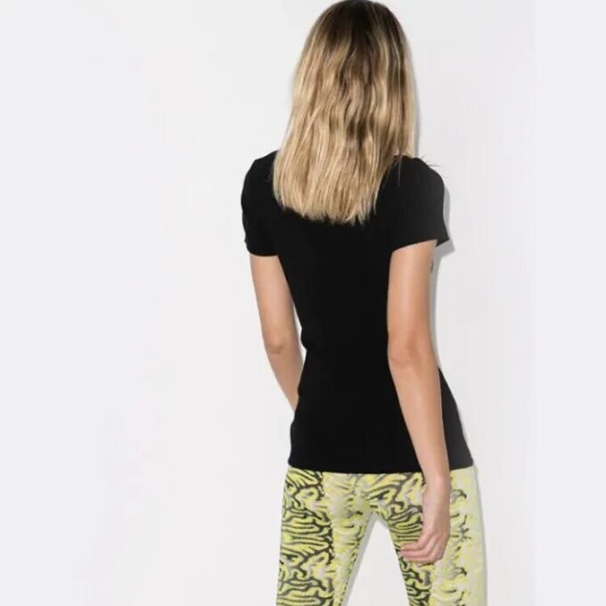 Off-White logo-applikasjon T-skjorte i passform Svart