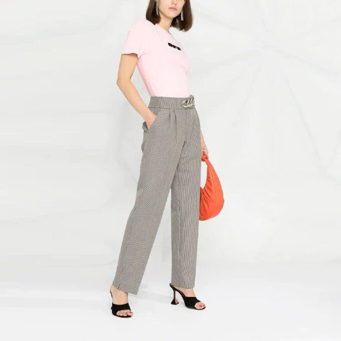 Off-White Logo Bomull Kortærmet Slim Fit-versjon Rosa