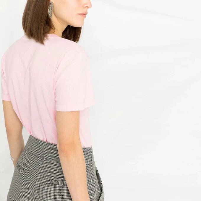 Off-White Logo Bomull Kortærmet Slim Fit-versjon Rosa
