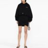 Off-White Logo-brodert bomullsgenser med hette «Svart»