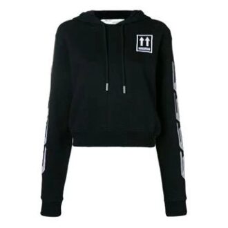 Off-White-logo brodert genser, svart