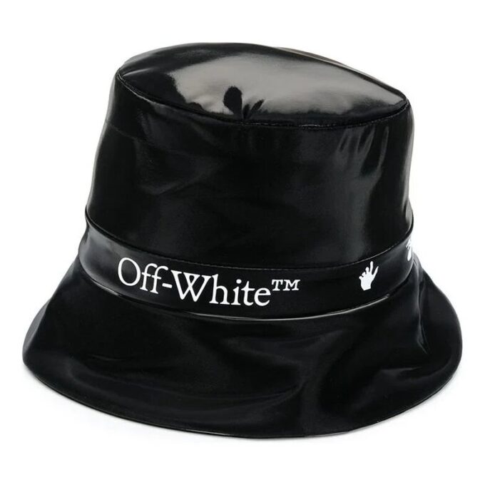 Off-White Logo fiskerhatt svart