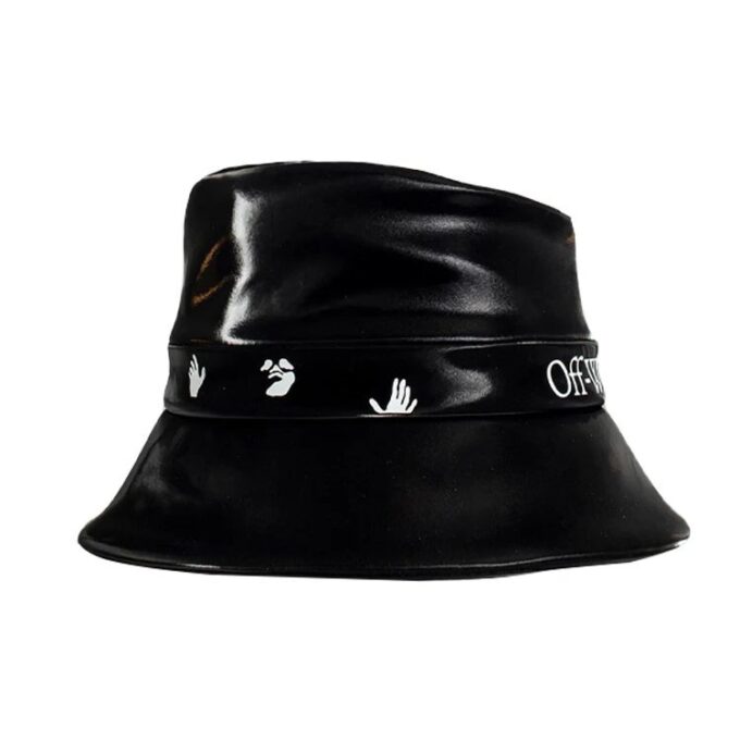 Off-White Logo fiskerhatt svart