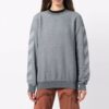 Off-White Logo Geometrisk mønster Rundhalset pullover-hettegenser Løs passform Grå