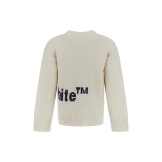 Off-White Logo Intarsia Crewneck «White Purple»