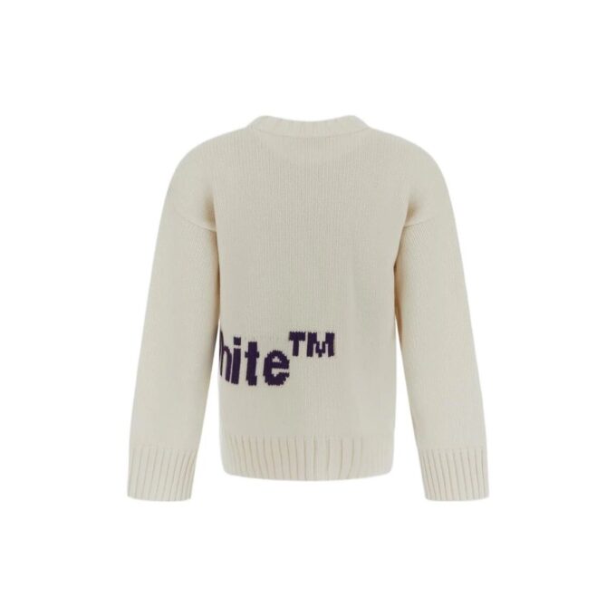 Off-White Logo Intarsia Crewneck «White Purple»