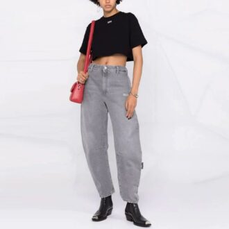 Off-White Logo Micro Mark kortærmet slim fit-versjon svart