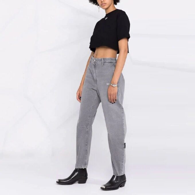 Off-White Logo Micro Mark kortærmet slim fit-versjon svart
