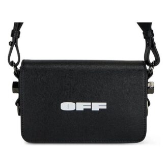 Off-White Logo Mini Flap Bag &laquo;Svart/Hvit&raquo;