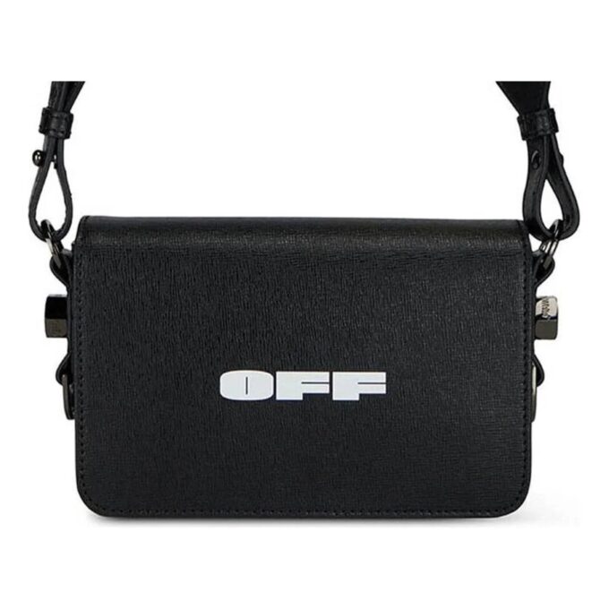 Off-White Logo Mini Flap Bag &laquo;Svart/Hvit&raquo;