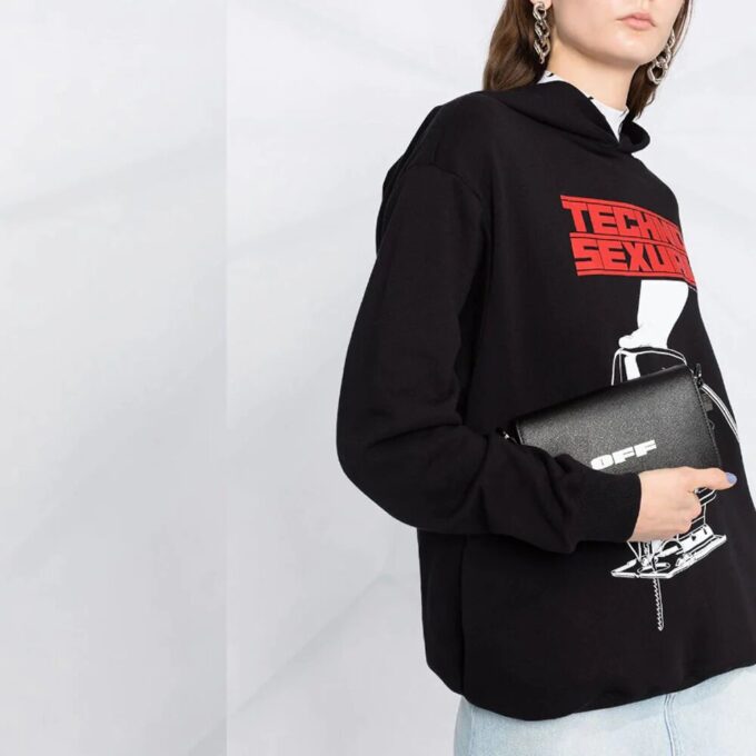 Off-White Logo Mini Flap Bag &laquo;Svart/Hvit&raquo;