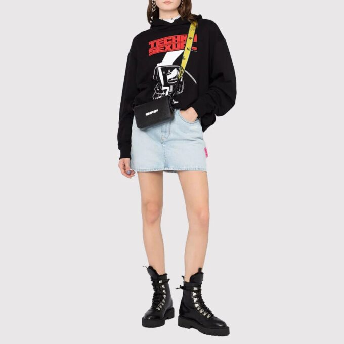 Off-White Logo Mini Flap Bag &laquo;Svart/Hvit&raquo;