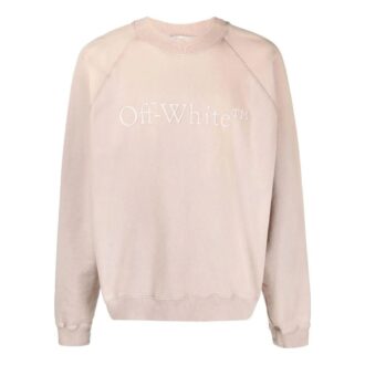 Off-White Logo-Print Cotton Gensere &laquo;Pink&raquo;