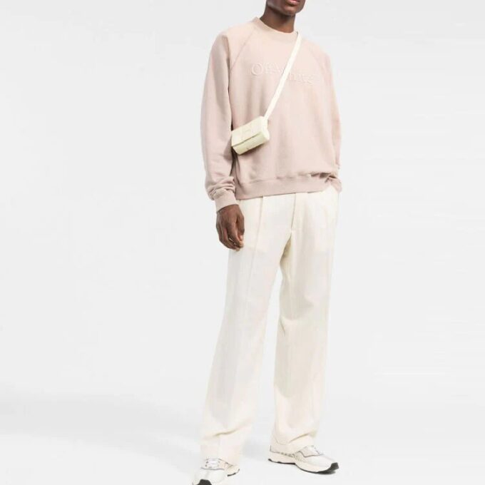 Off-White Logo-Print Cotton Gensere &laquo;Pink&raquo;