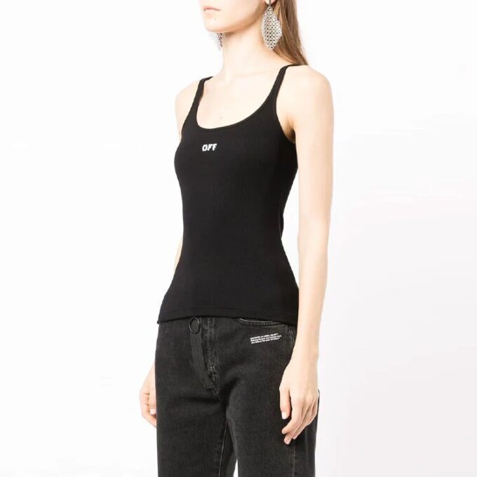 Off-White Logo Scoop Neck Tank Top «Black»