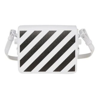 Off-White-logo skulderveske svart hvit