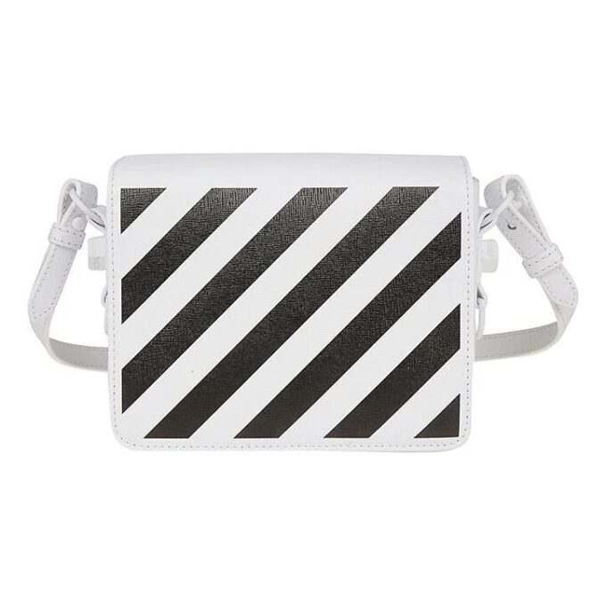 Off-White-logo skulderveske svart hvit