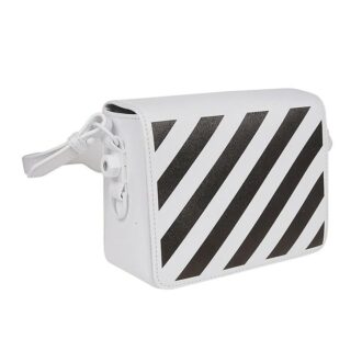 Off-White-logo skulderveske svart hvit