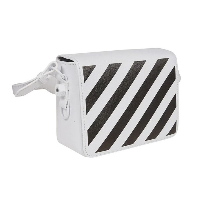 Off-White-logo skulderveske svart hvit